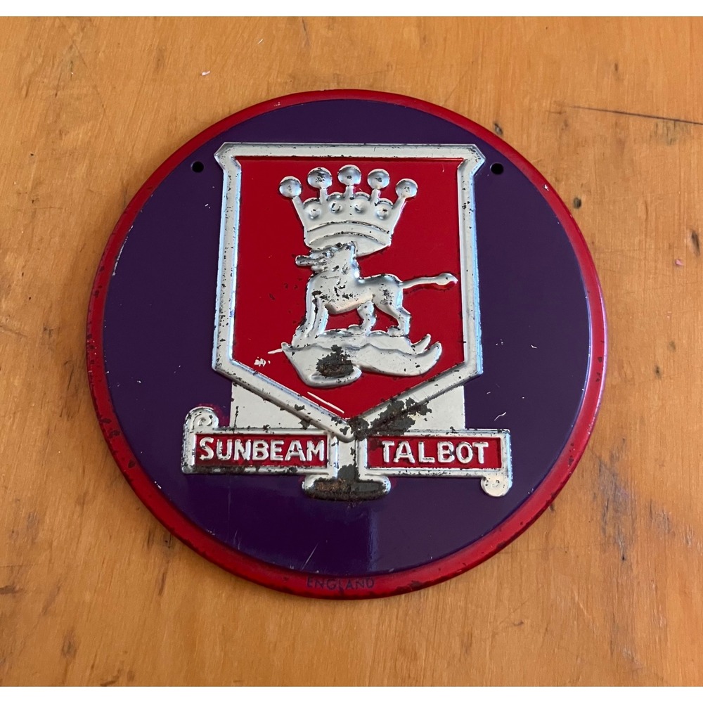 1950s Wheaties Sunbeam Talbot Car Badge Emblem Red Enamel Crest Vintage England